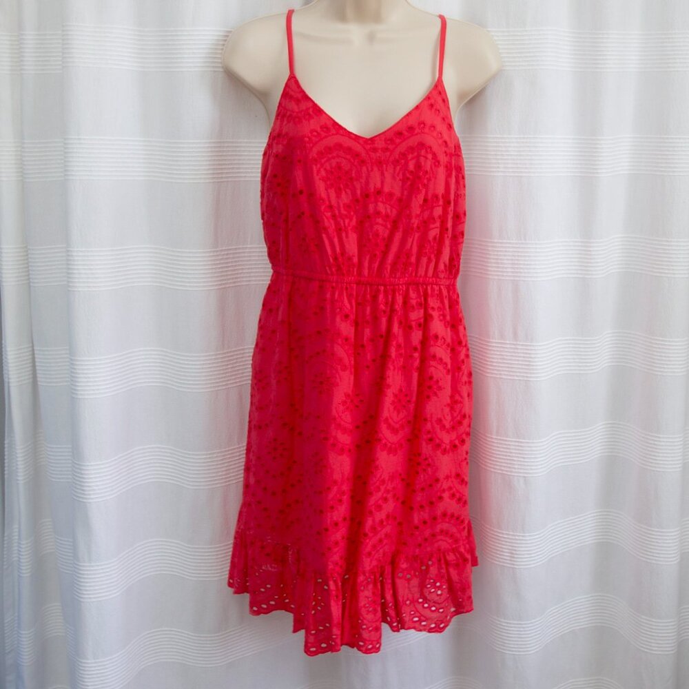 NWOT 100% Embroidered Cotton Barbie Pink Ruffle Sun Dress